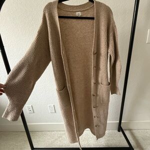 A New Day Tan Button-Up Cardigan